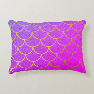 Almofada Decorativa Sereia Dourada Espalha Púrpura Cor-de-rosa