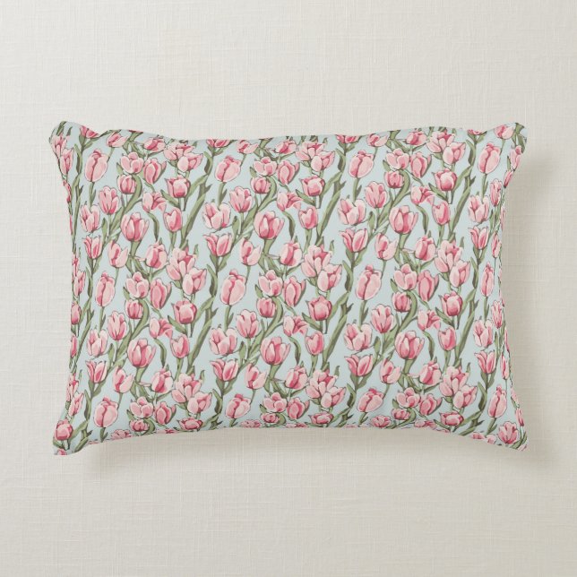 Almofada Decorativa Serenidade da Fileira Rosa (Frente)