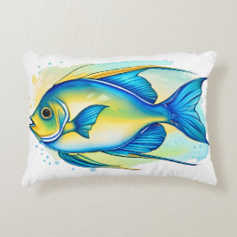Almofada Decorativa Série Aquarela: Peixe-Anjo