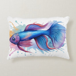 Almofada Decorativa Série Aquarela: Peixe Betta