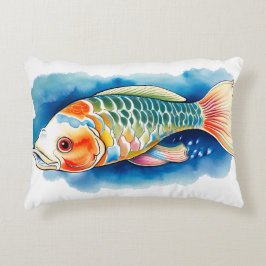 Almofada Decorativa Série Aquarela: Peixe Koi