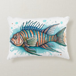 Almofada Decorativa Série Aquarela: Peixe-Leão