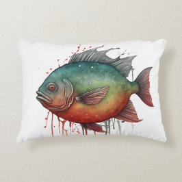 Almofada Decorativa Série Aquarela: Piranha