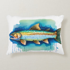 Almofada Decorativa Série Aquarela: Truta/Salmão