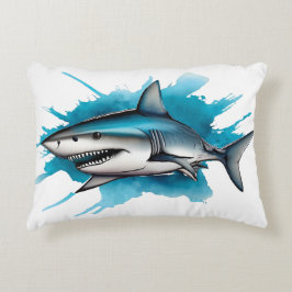 Almofada Decorativa Série Aquarela: Tubarão