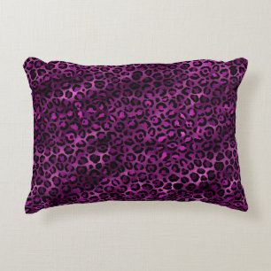 Almofada Decorativa Série Leopardo Roxo e Dourada Design 3