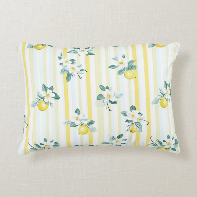 Almofada Decorativa Shabby Chic Lemon Floral Series Design #12 (Frente)
