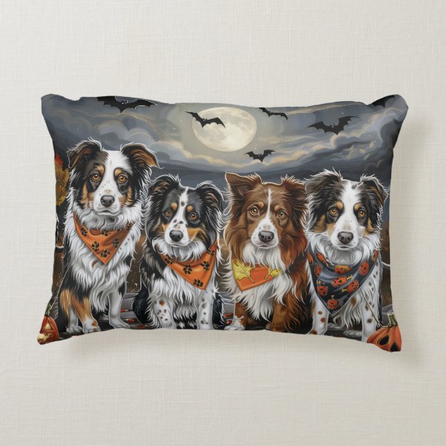Almofada Decorativa Shepherd Halloween Spooky australiano (Verso)