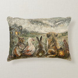 Almofada Decorativa Silent Watching Whimsical Farmhouse Animals