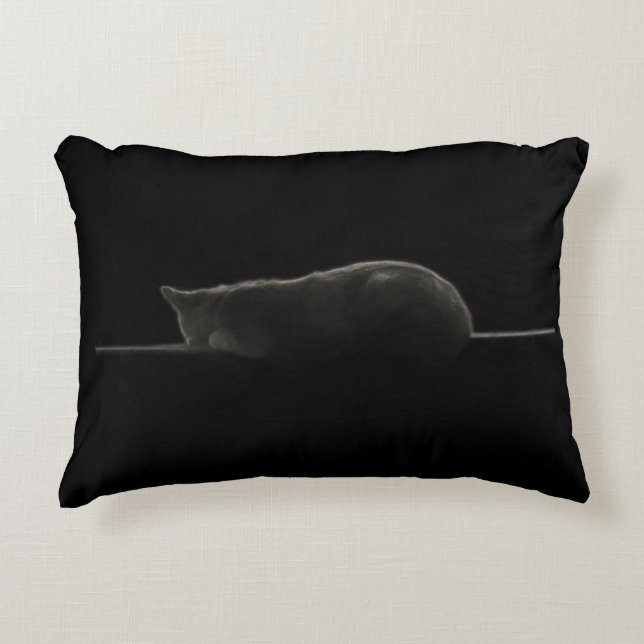 Almofada Decorativa Silhueta de gato adormecido (Frente)