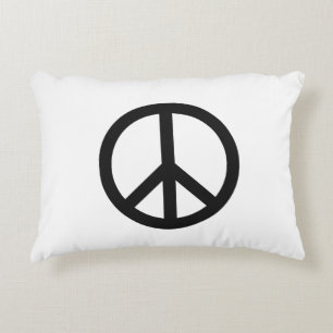 Almofada Decorativa Símbolo da paz Anti-Guerra negro branco moderno