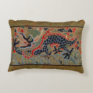 Almofada Decorativa Símbolo Dragão Chinês Antiquado Asiático