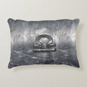 Almofada Decorativa Símbolo Libra Zodiac no estilo de aço granulado