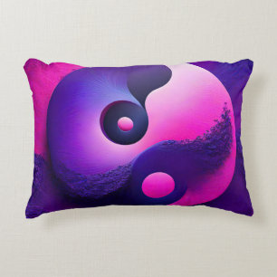 Almofada Decorativa Símbolo Yin Yang Colorful do Iluminismo Vibrante