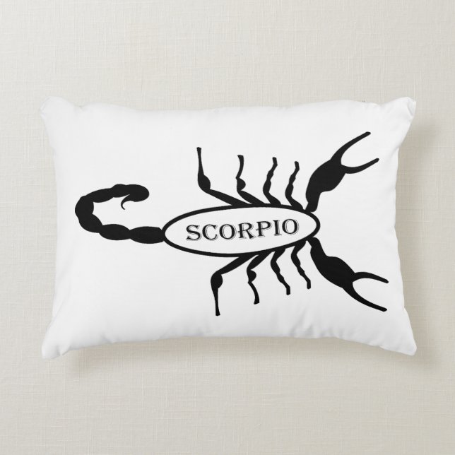 Almofada Decorativa Sinal de Estrela Scorpion Preta (Frente)