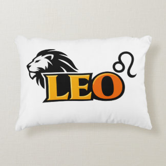 Almofada Decorativa Sinal do Zodíaco Leão Varsity Dourado Estético