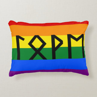 Almofada Decorativa Sinalizador do Orgulho de Amor de Futhark