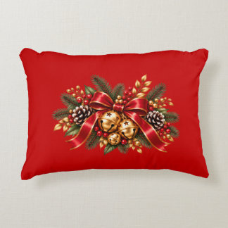 Almofada Decorativa Sino de Natal Vermelho Festa Arco