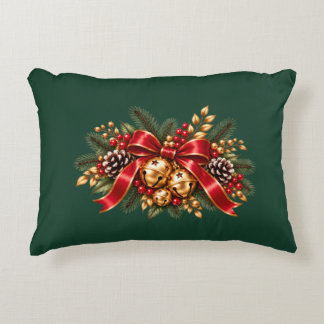 Almofada Decorativa Sino de Natal Vermelho Festa Arco