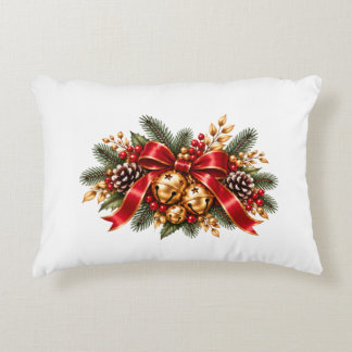Almofada Decorativa Sino de Natal Vermelho Festa Arco