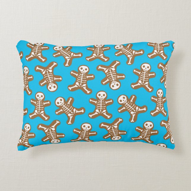 Almofada Decorativa Skeleton Gingerbird Man Patterno (Frente)