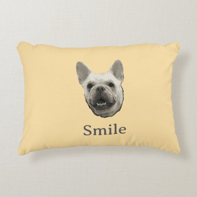 Almofada Decorativa Smile French Bulldog Beige (Frente)