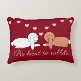 Almofada Decorativa Smiling Rabbits in Love: Maroon