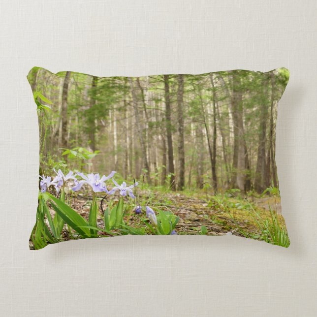 Almofada Decorativa Smoky Mountain Trail in Spring (Frente)