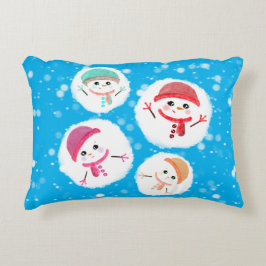 Almofada Decorativa Snowball e Snowman Blue