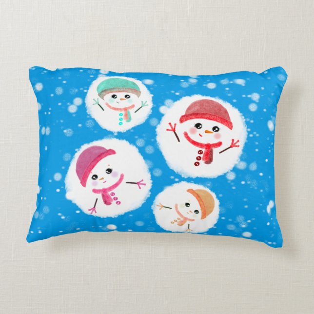 Almofada Decorativa Snowball e Snowman Blue 2 (Verso)