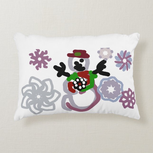 Almofada Decorativa Snowman joy kind (Frente)