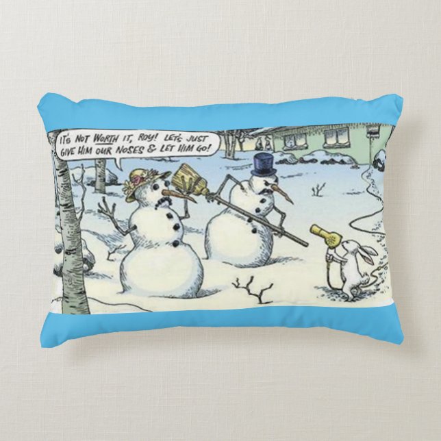 Almofada Decorativa Snowmen e Rabbit Standoff (Frente)