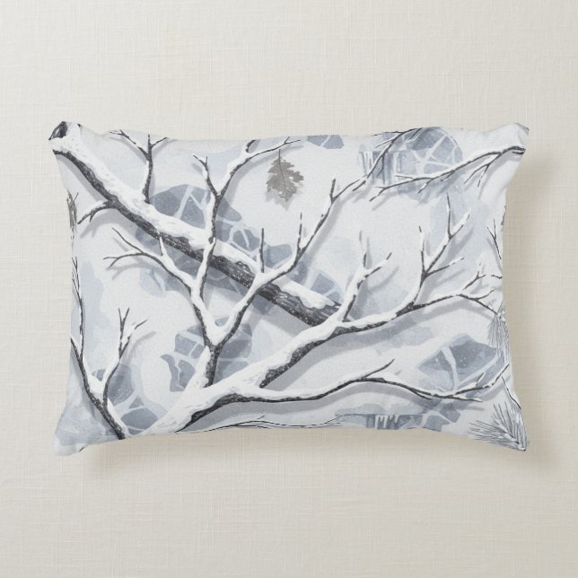 Almofada Decorativa Snowy Environments Camouflage  (Frente)