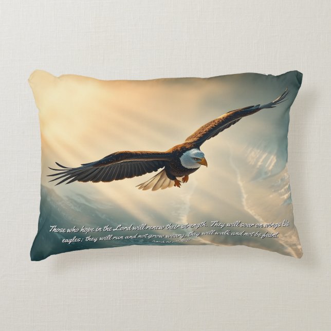 Almofada Decorativa Soar em asas como águias | (Frente)