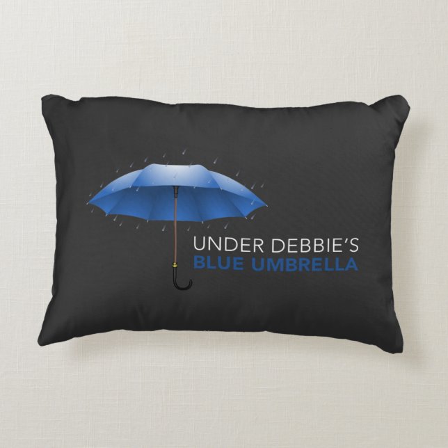 Almofada Decorativa Sob o guarda-chuva azul de Debbie (Verso)