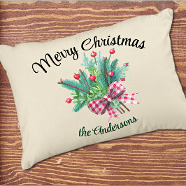 Almofada Decorativa Sobrenome, Buquê de Natal Feliz 16x12