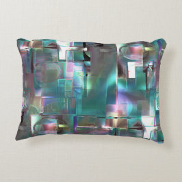 Almofada Decorativa Sobreposição de gradiente verde e colorido em néon