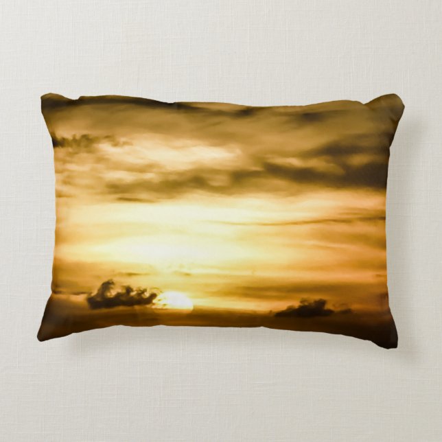 Almofada Decorativa Sol No Oceano Pacífico (Verso)
