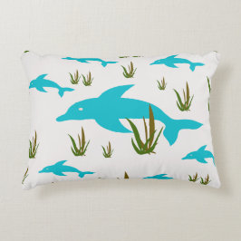 Almofada Decorativa Sonho do Mar golfinho turquesa exclusivo tema ocea