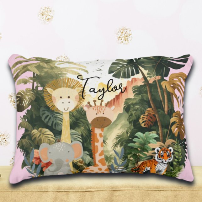 Almofada Decorativa Sonho Safari Exótico de Animais da Selva (Criador carregado)