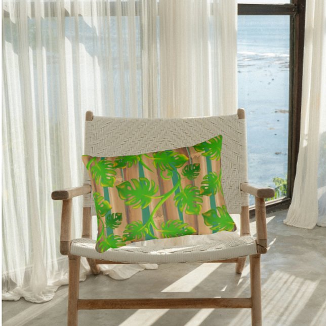 Almofada Decorativa Sonhos da Floresta Tropical Filodendro Bambu (Rainforest dreaming!)
