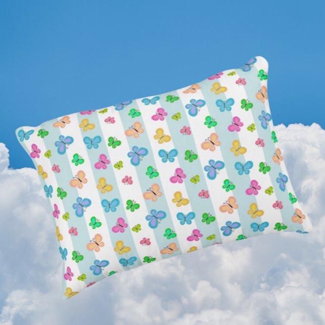 Almofada Decorativa Sonhos de Borboleta Faixa Azul (Fly with the butterflies!)
