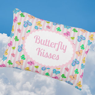 Almofada Decorativa Sonhos de Borboleta Personalizado  Faixa Rosa