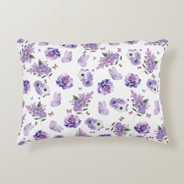 Almofada Decorativa Sonhos Lilac e Sussurros de Borboletas (Frente)