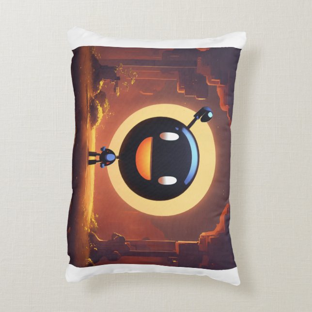 Almofada Decorativa Sorriso preto: Travesseiro (Verso(Vertical))