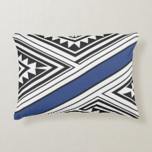 Sotaque Geométrico de Preto e Azul Moderno Tribal