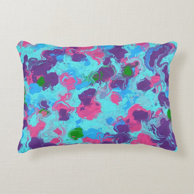 Almofada Decorativa Splatter de Abstrato de Mermaid (Frente)