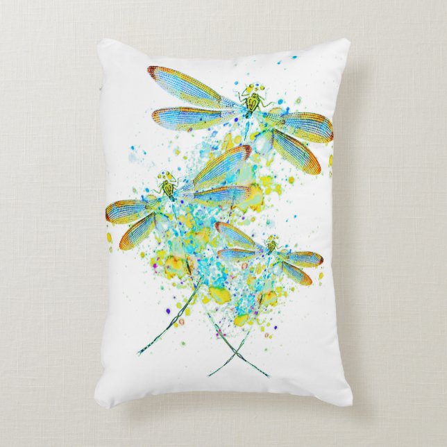 Almofada Decorativa Splatter Teal Dragonfly (Frente(Vertical))