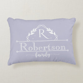 Almofada Decorativa Split Monogram Family Name Soft Lavender Frame