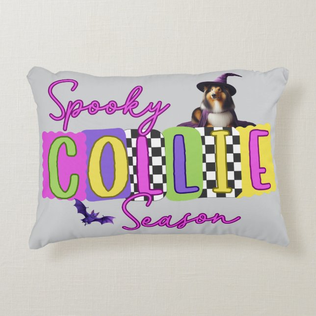 Almofada Decorativa Spooky Collie Halloween (Frente)